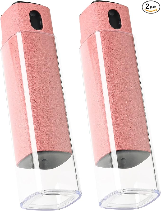 Touchscreen Screen Cleaner Kit 2 Pcs, Phone, Tablet and Car Screen Cleaner, Two in One Spray and Microfiber Cloth(2 Pack Pink)