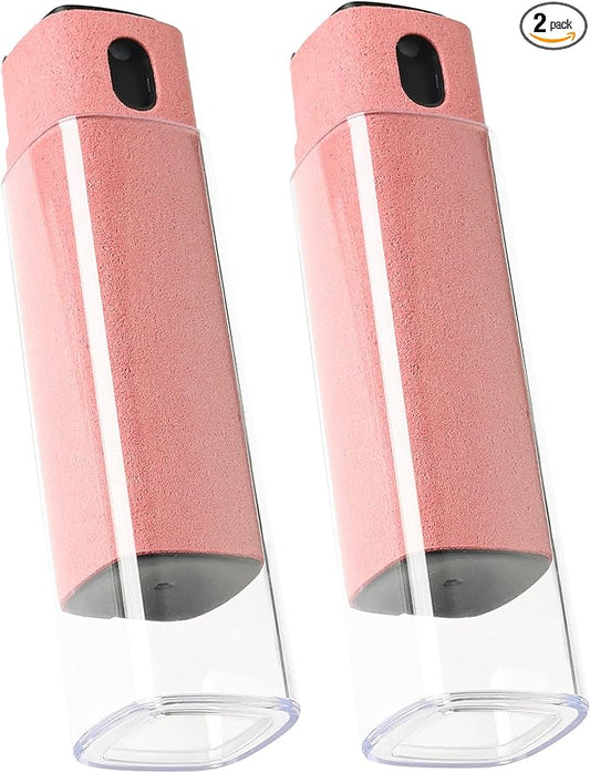 Touchscreen Screen Cleaner Kit 2 Pcs, Phone, Tablet and Car Screen Cleaner, Two in One Spray and Microfiber Cloth(2 Pack Pink)