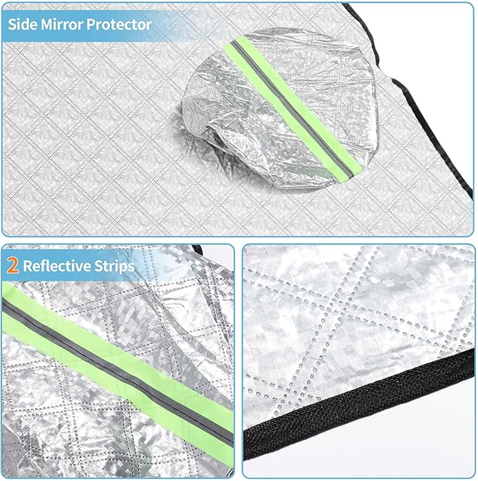 Heavy Duty Snow Car Cover 7-Layer Thickened Enlarge Windproof Waterproof Windshield Cover for Ice and Snow All-Season Versatility Universal Fit SUV/Truck/Sedan (96" x 87")