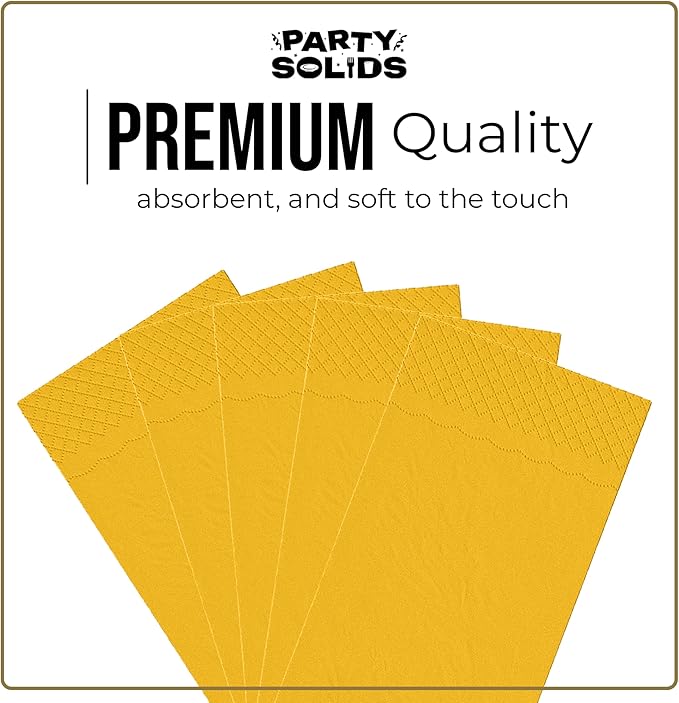 Yellow Dinner Napkins Disposable 8" x 4" Folded - 40 Pcs 2 Ply Yellow Napkins Disposable Paper Guest Towels for Bathrooms, Dinners, Everyday Parties & Party Supplies
