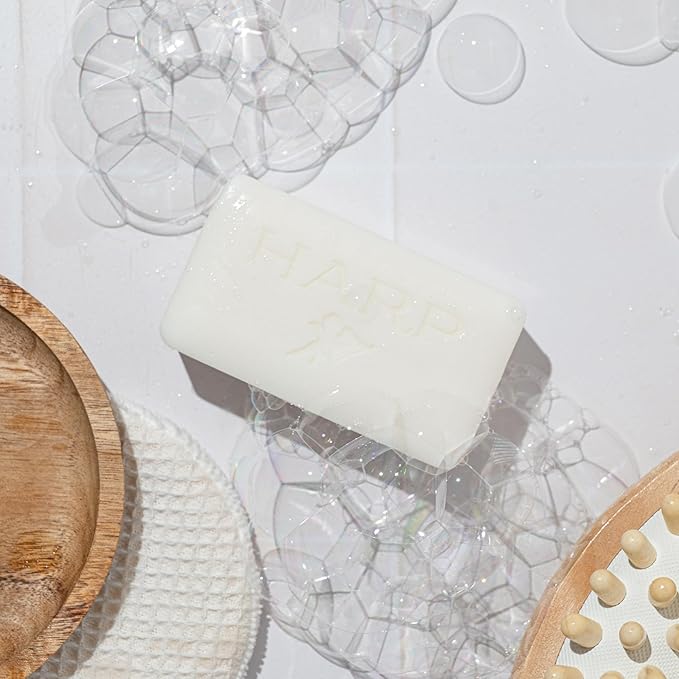 HARP pH-Balanced (5.0-6.0) Body Wash Bar. 100% Syndet. Protects Moisture Barrier For Sensitive, Dry or Irritated skin. + Shea Butter/Borage Oil. Non-Comedogenic. FRAGRANCE FREE
