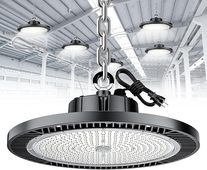 THELUX 1PACK UFO Led High Bay Light Shop Light 200W Super Bright 30000Lm 5000K,100V-277V, Isolated Driver with IP65 LED Shop Light for Garage Warehouse Factory Logistics Center with FCC certificated