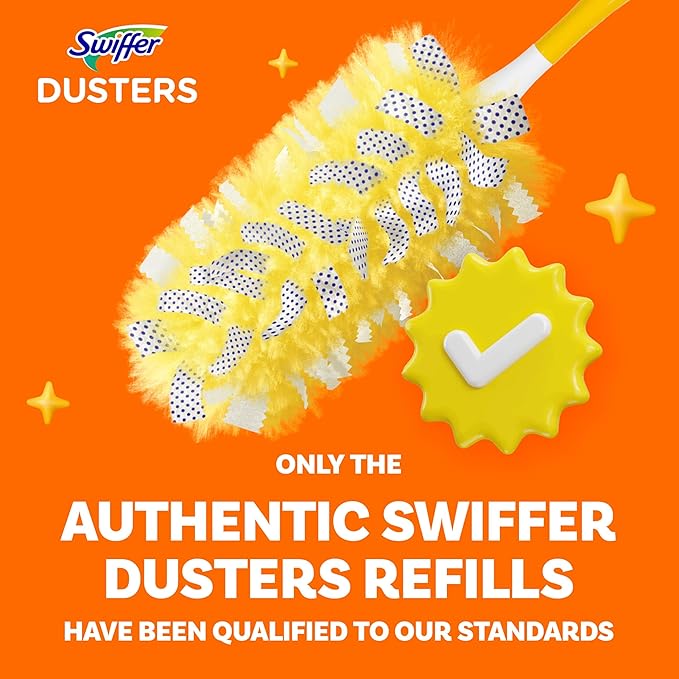 Swiffer Dusters Refill for Cleaning, Feather & Microfiber Duster Alternative, Lavender Scent, 24 Count