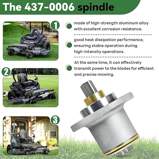 437-0006-00 Blade Spindle Assembly, Compatible with Spartan mowers 2017-2022 RZ, 2019 RZ Tuff Torq, 2019-2022 RZ Pro, 2020-2022 RZ HD Models.Spindle Model: 437-0006-00