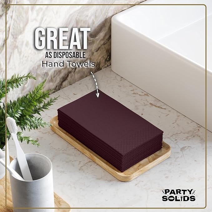 Brown Dinner Napkins Disposable 8" x 4" Folded - 40 Pcs 2 Ply Brown Napkins Disposable Paper Guest Towels for Bathrooms, Dinners, Everyday Parties & Party Supplies