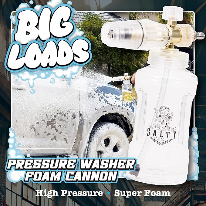 Salty Captain Ultimate 15-Piece Car Cleaning Kit – Car Wash Kit with 15L Bucket, Hand Mitt Towels, Brushes & 4x Cleaning Fluids – 2-in-1 Foam & Flush Gun compatible with Garden Hose – Premium Quality