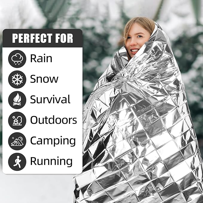 150 Pcs Winter Emergency Warm Set Includes Thermal Blankets Touchscreen Gloves Thick Socks Bulk Homeless Care Kit for Cold Weather Outdoor Survival Supplies Outdoor Aid(5 Colors)