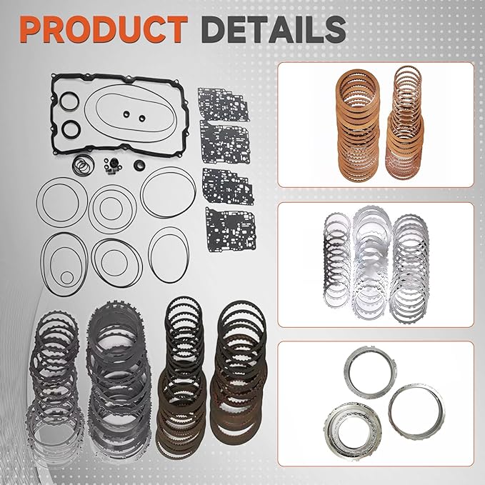 AB60E AB60F Transmission Master Rebuild Kit w/Friction Plate Steel Plates Fits 2007-2011 for Toyota Sequoia Tundra 2007-2011 5.7L V8 Includes Friction Plates Clutch Kits Gaskets Seals