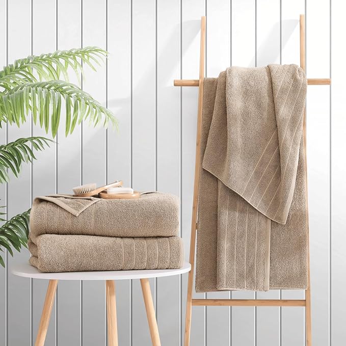 Casa Platino Oversized Bath Sheet Towels, 2 Pack Bath Sheet(36"x 72"), 100% Ring Spun Cotton Bath Sheets, Lightweight Bath Sheet Set, Quick Dry Bath Sheets, Soft Bath Sheet Towel - Tawny Brown