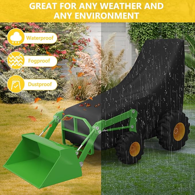 AKEfit Tractor Cover,420D Heavy Duty Waterproof, Dustproof, UV Protection Universal Tractor Covers for Kubota, John Deere,Bobcat & Compact Utility Tractors