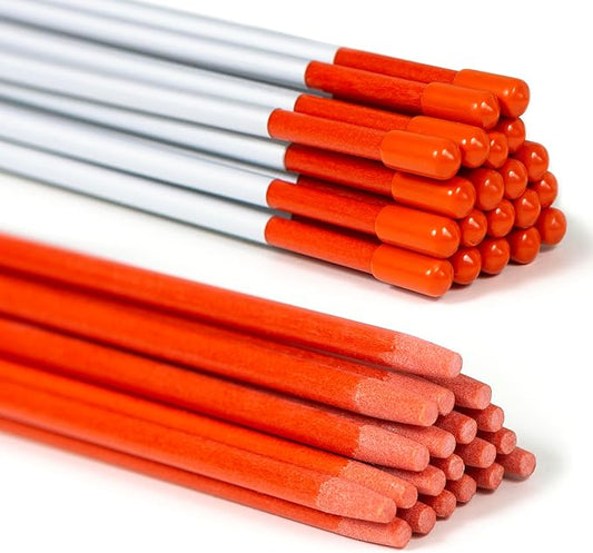 20 Pack 48" Reflective Driveway Markers, High Visibility Safety Markers, Orange, UV-Resistant Coating, Non-Alkali Fiberglass, Reflectors for Driveway Entrance