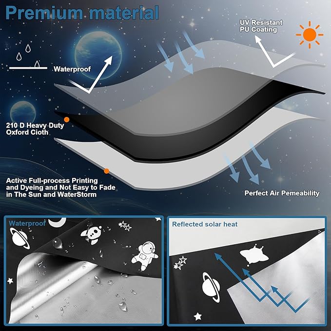 Aviation Blackout Curtains, 100% Blackout Shade for Window,No Drill Blackout Shades, 118x57'' Space Themed Curtains for Bedroom, Travel, Baby Rooms (Aviation & Space)