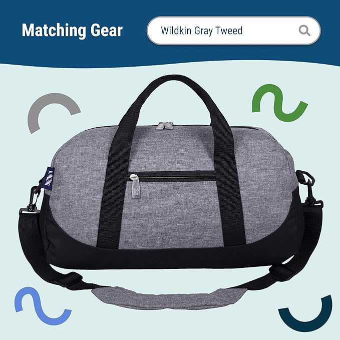 Wildkin Two Compartment Insulated Lunch Bag for Kids – School & Travel Ready - Gray Tweed