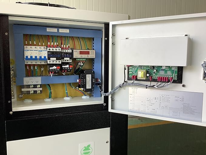5HP Industrial Water Chiller, Air-Cooled Cold Water Machine with R407C Refrigerant, 60,736 BTU Cooling Capacity, 460V 3-Phase 60hz Precision Temperature Control, High Reliability