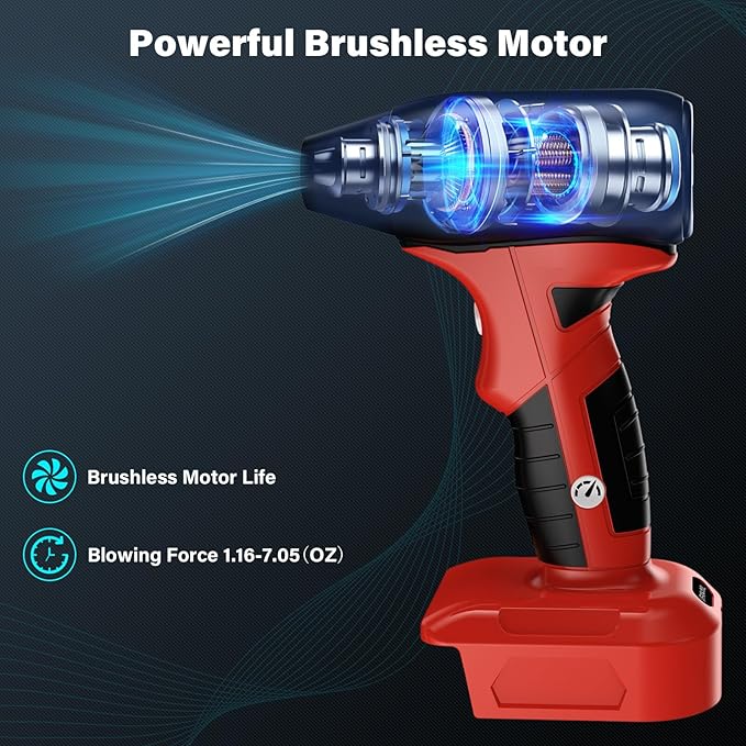 Jet Dry Blower for Milwaukee M-18 18V Battery,130000RPM Electric Air Duster, Jet Fan Blower for Computer Key Board Cleaning,Car Drying,Camping,Outdoors(No Battery)