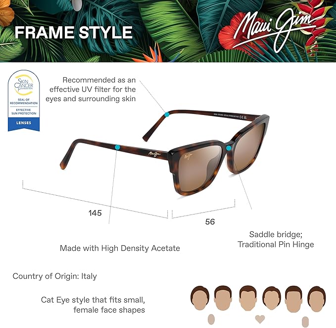 Maui Jim Polarized Women's Kou Cat Eye Sunglasses