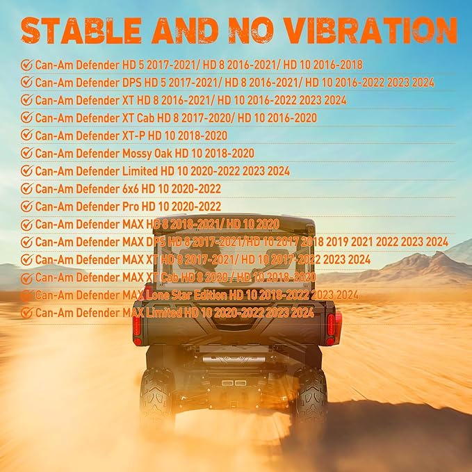 Nilight Rear Window, Clear Polycarbonate UTV Windshield Scratch Resistant For Can-Am Defender HD5 HD8 HD10 MAX 2016 2017 2018 2019 2020 2021 2022 2023 2024
