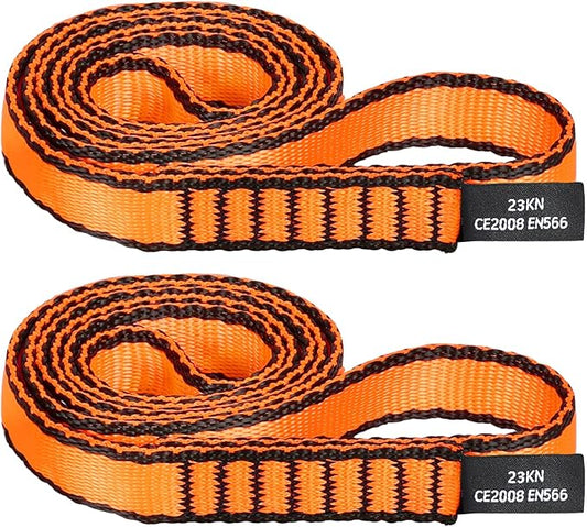18MM Nylon Climbing Sling Runner - 23KN CE2008/EN566 Certified Outdoor Climbing Webbing for Rock Climbing, Rappelling, Mountaineering, Swing Gear, Outdoor Adventures & Emergency Anchoring