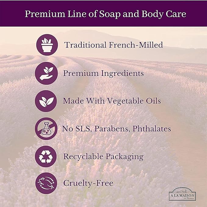 A LA MAISON French Liquid Hand Soap, Plumeria - Natural Hand Wash Made with Essential Oils - Biodegradable, Plant-Based, Vegan, Cruelty-Free, Alcohol & Paraben Free (16.9 oz, 6 Pack)