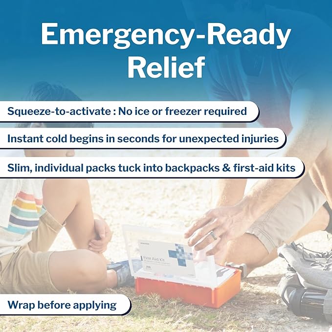 McKesson Instant Cold Packs 6" x 9" [24 Pack] – Instant Ice Packs for Injuries Disposable, Pain Relief, Swelling, Sprains – Travel Cold Compress for Sports, First Aid, Toothache
