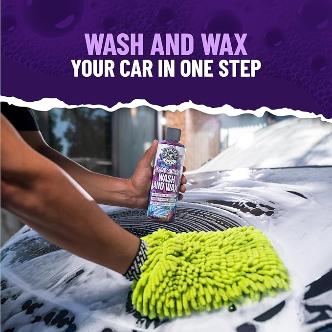 Chemical Guys Extreme Bodywash & Wax Foaming Car Wash Soap - Soap for Foam Cannons, Foam Guns, or Bucket Washes for Cars, Trucks, Motorcycles, RVs, and More, Grape Scent - 16 oz
