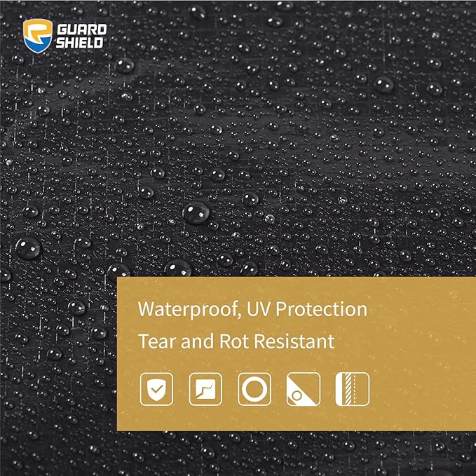 GUARD SHIELD Black Tarp Waterproof 10x16 Feet Medium Duty All Purpose Poly Tarps Cover 7mil