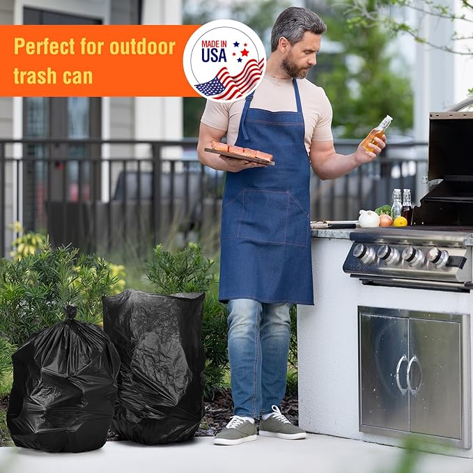 Delxo 33 Gallon Black Trash Bags,0.6 Mil, 752000 Count