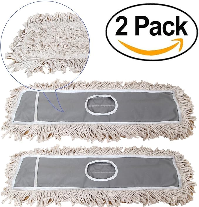 2 Pack of 24 Cotton Refills for Industrial Class Floor Dust mop Series Can be fit with Others
