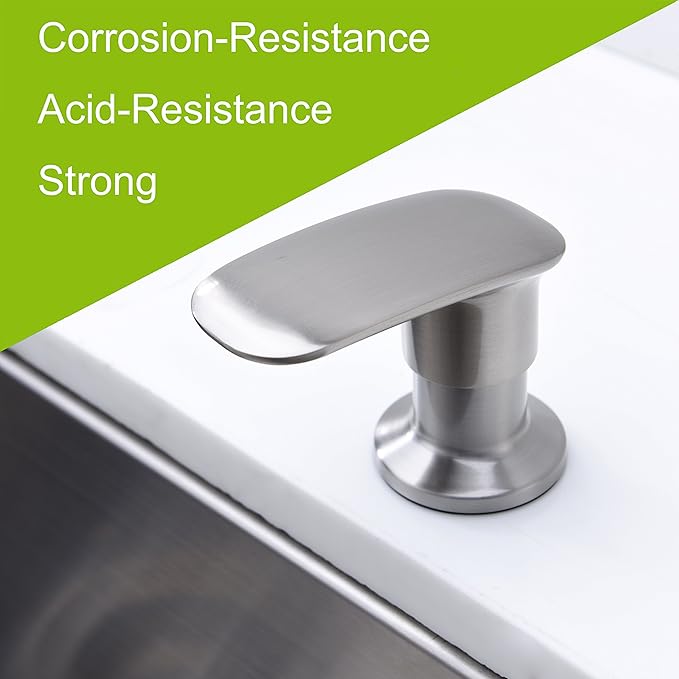 Stainless Steel Soap Dispenser - 17 OZ Kitchen Sink Pump with Built-in Hand Soap, Durable Zinc Alloy Nozzle, Elegant Brushed Nickel Finish