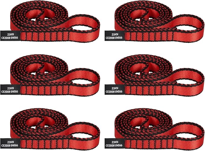18MM Nylon Climbing Sling Runner - 23KN CE2008/EN566 Certified Outdoor Climbing Webbing for Rock Climbing, Rappelling, Mountaineering, Swing Gear, Outdoor Adventures & Emergency Anchoring