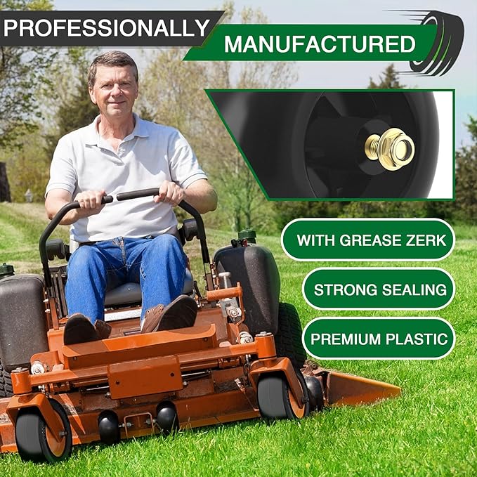 Mower Deck Wheels Fit for Craftsman Husq Cub JD Lawn Mower Tractor Replace for 753-04856A Deck Rollers Gauge Wheel for 54" 48" Deck 4 Set