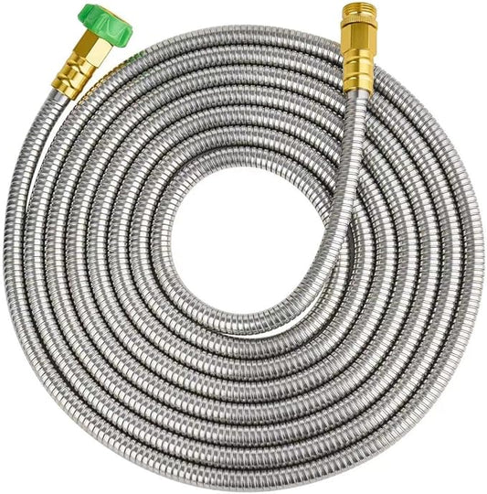 SKYWARD 304 Stainless Steel Garden Hose 20 ft with Female to Male Metal Connector, Anti-Leakage, Flexible & Lightweight Kink Free Water Hose, Easy to Use & Store (20ft)