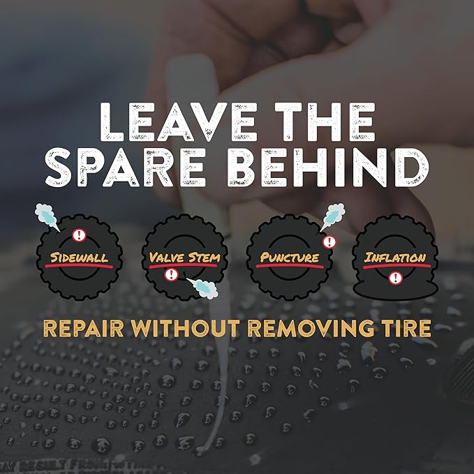 GlueTread ATV Tire Repair Kit Complete Off-Road Tire Patch Kit - Includes Glue Tread Sidewall Repair Patches, Colby Emergency Valve, Plug Kits (12 Plugs), T Handles and 4 CO2 Cartridges - Heavy Duty