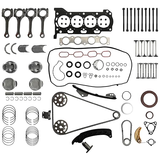 1.8 2ZR-FXE Engine Rebuild Overhaul Full Kit w/Head Gasket Set Timing Chain Kit Piston/Rings Con-Rods Valves Fit for Toyota Corolla/Im C-HR Matrix Pontiac Vibe Scion XD 1.8L 2008-2020 HS26515PT