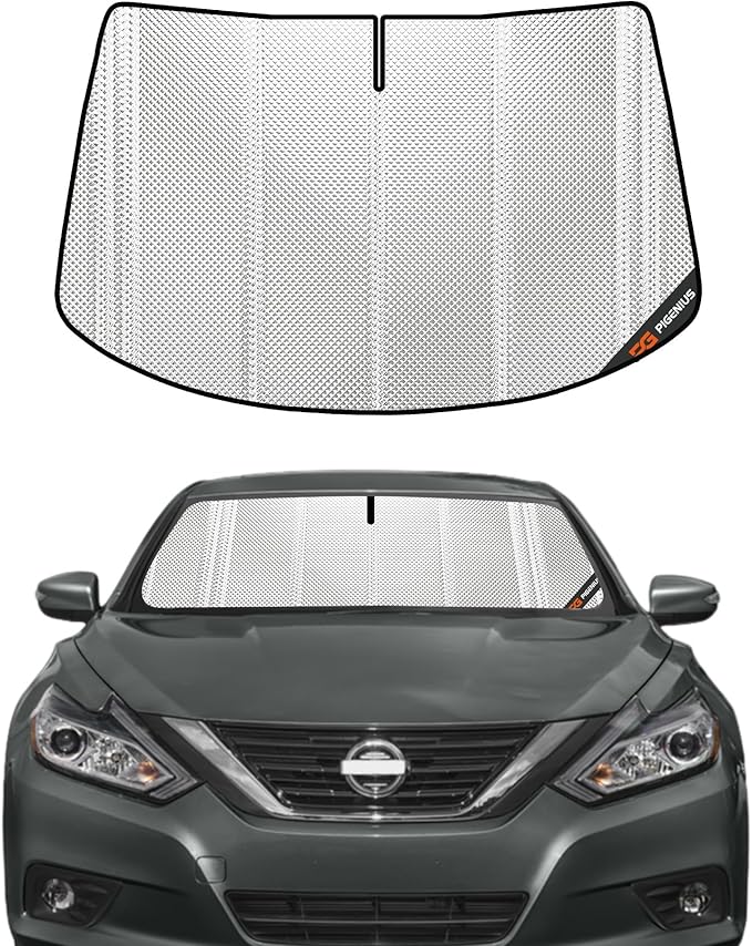 Windshield Sun Shade for Nissan Altima 2019-2024. Full Coverage Rearview Mirror Shade for Ultimate Protection