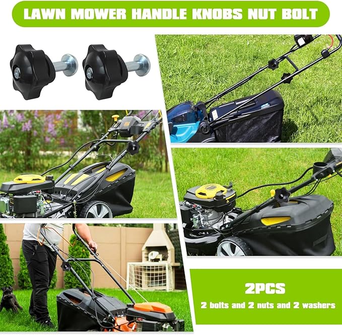 2pcs Lawn Mower Handle Knobs Kit, 2 Screws and 2 Washers Included, for Toro Super Recycler Lawn Mowers, Replaces 106-4161