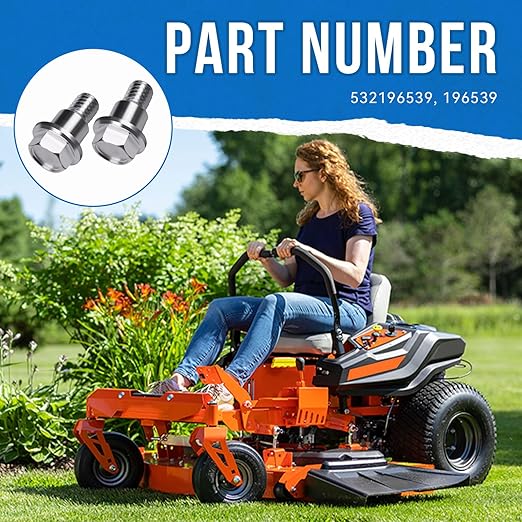 2PCS 532196539 Shoulder Bolts Compatible with Several Riding Mower Application Including Deck Suspension & Chassis,Replacement Bolt fit for Husqvarna 2042LS 2348LS LGT2654 LTH18538 TC38