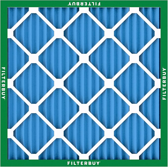 Filterbuy 20x20x1 Air Filter MERV 13 Optimal Smoke & Allergy Defense (12-Pack), Electrostatic Pleated HVAC AC Furnace Filters Replacement, Made in USA (Actual Size: 19.50 x 19.50 x 0.75)