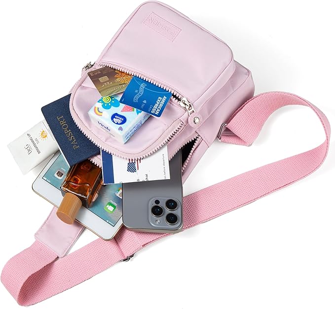 Sling Backpack Crossbody Bags for Women, Small Sling Bag Cross Body Bag for Outdoors Sports Hiking - Pink