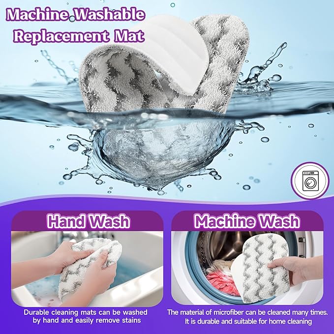 8 Pack Reusable Mop Replacement Pads Compatible for Swiffer PowerMop Spray Mop, Dry Wet Mopping Cloths for 13-15in Mop, Floor Cleaner Mop Pads for Swiffer (Not with Mop)