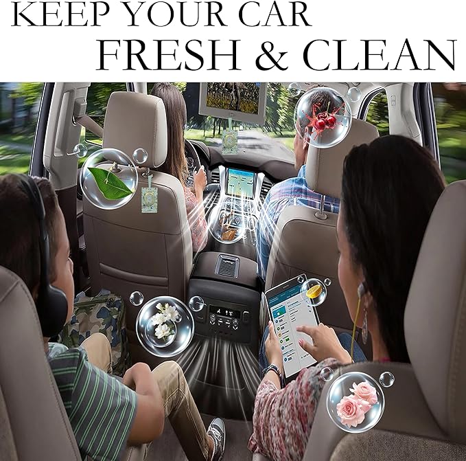 Car Air Freshener Hanging Car Fresheners Long Lasting CAR Air Fresheners Odor Eliminator, Essential Oil Fragrance for Home or Auto for Women Men Gifts Ideas (6 Packs, Blue Memory)