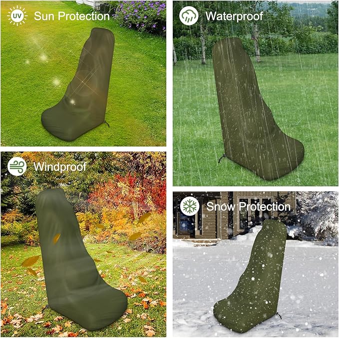 Push Mower Cover, 600D Heavy Duty Waterproof Lawn Mower Cover, Outdoor Lawnmower Cover Universal with Drawstring & Cover Storage Bag (78×23×50 Inch/Green)