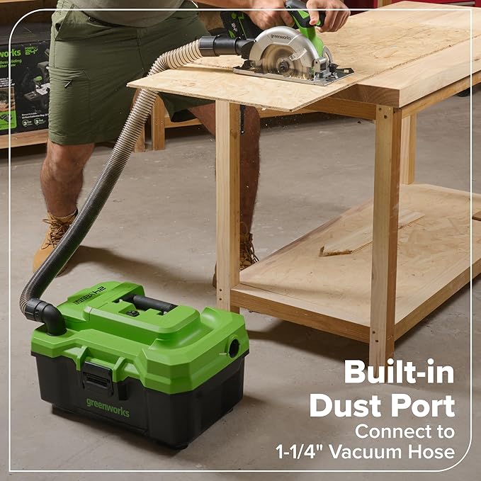 Greenworks 24V Cordless Brushless 4PCs Combo, 400 in-lbs Drill/Driver+1950 in-lbs Impact Driver +6.5" Circular Saw +200LM Flashlight, 2.0Ah+4.0Ah Batteries (24,000mAh Power Bank) 65W USB-C Charger