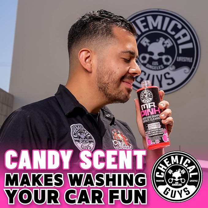 Chemical Guys Mr. Pink Foaming Car Wash Soap, High-Suds pH-Balanced Car Shampoo, Safe for Wax & Sealants, Works with Foam Cannons & Bucket Wash, Safe on All Paint Finishes, 64 oz, Candy Scent