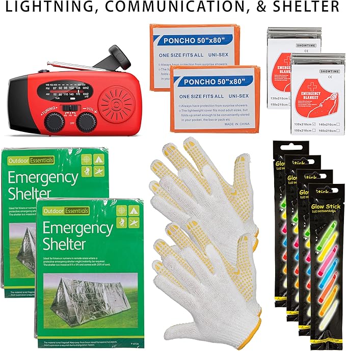 Complete 72 Hour Survival Kit - 2 Person Survival Kits, Deluxe Bug Out Bag, Emergency Bugout Backpack for Floods, Blackout, Disaster Preparedness Earthquake Supplies, Survival Pack