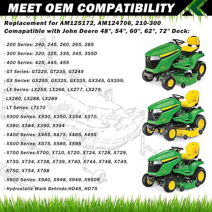 CheeMuii 2 Pack AM125172 Mower Deck Gauge Wheels Kit Lawn Mower Deck Wheels Replace for AM125172 AM124706 210-300 Compatible with John Deere 48", 54", 60", 62“, 72" Deck