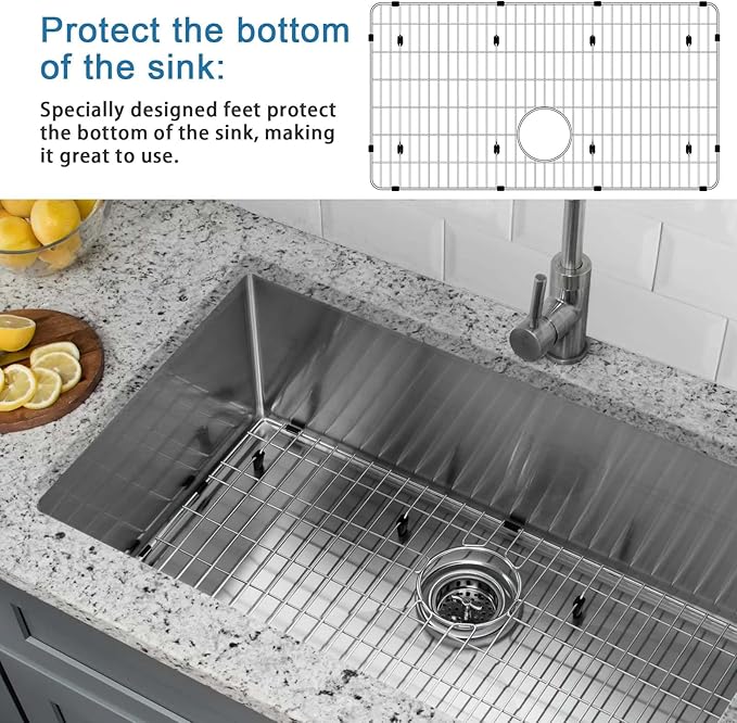 CTXBG2614 Sink Protectors 26-3/8" x 14-3/8" x 1-1/4"for Bottom of Kitchen Sink ，Stainless Steel Bottom Grid Sink Racks for sink bowls EFRU281610T, EFRU2816T, EFU281610T