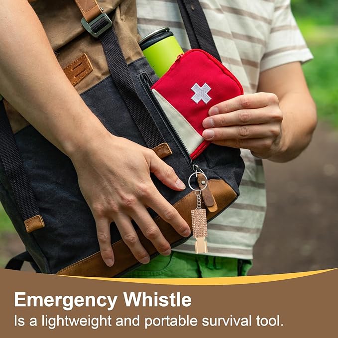PATIKIL Emergency Whistle with Keychain, Bling Safety Survival Whistles Rescue Signaling Loud for Outdoor Camping Hiking Boating Hunting Fishing