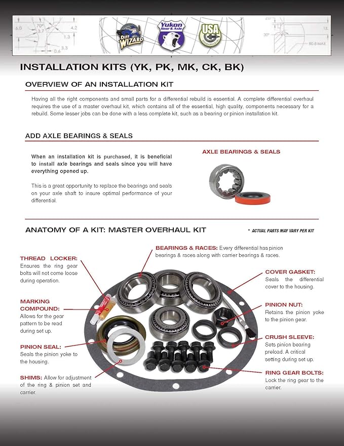 USA Standard Gear (ZK GM14T-B) Master Overhaul Kit for GM 14-Bolt Truck 10.5 Differential