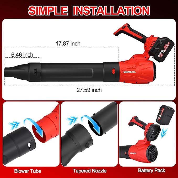 Portable Electric Leaf Blower Cordless with 2X 4.0Ah Batteries and Charger, 540CFM 160MPH, 5 Speeds Modes, LCD Display, Lightweight Handheld for Seniors, Gutter, Yard, Garden, Patio, Lawn Care